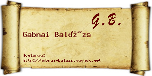 Gabnai Balázs névjegykártya